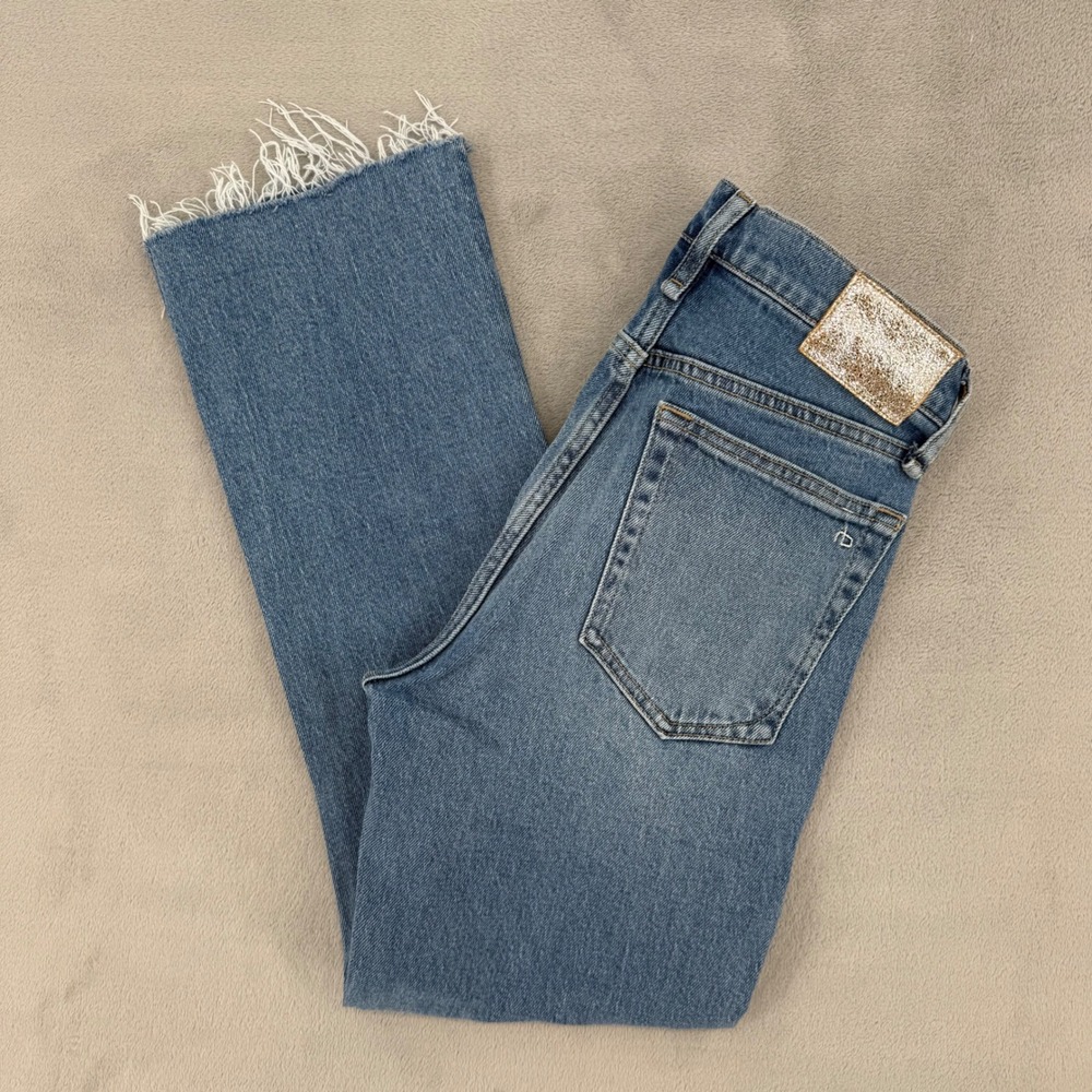 Rag & Bone New York Bootcut Jeans Medium Wash Raw Hem Blue Womens Size 26
